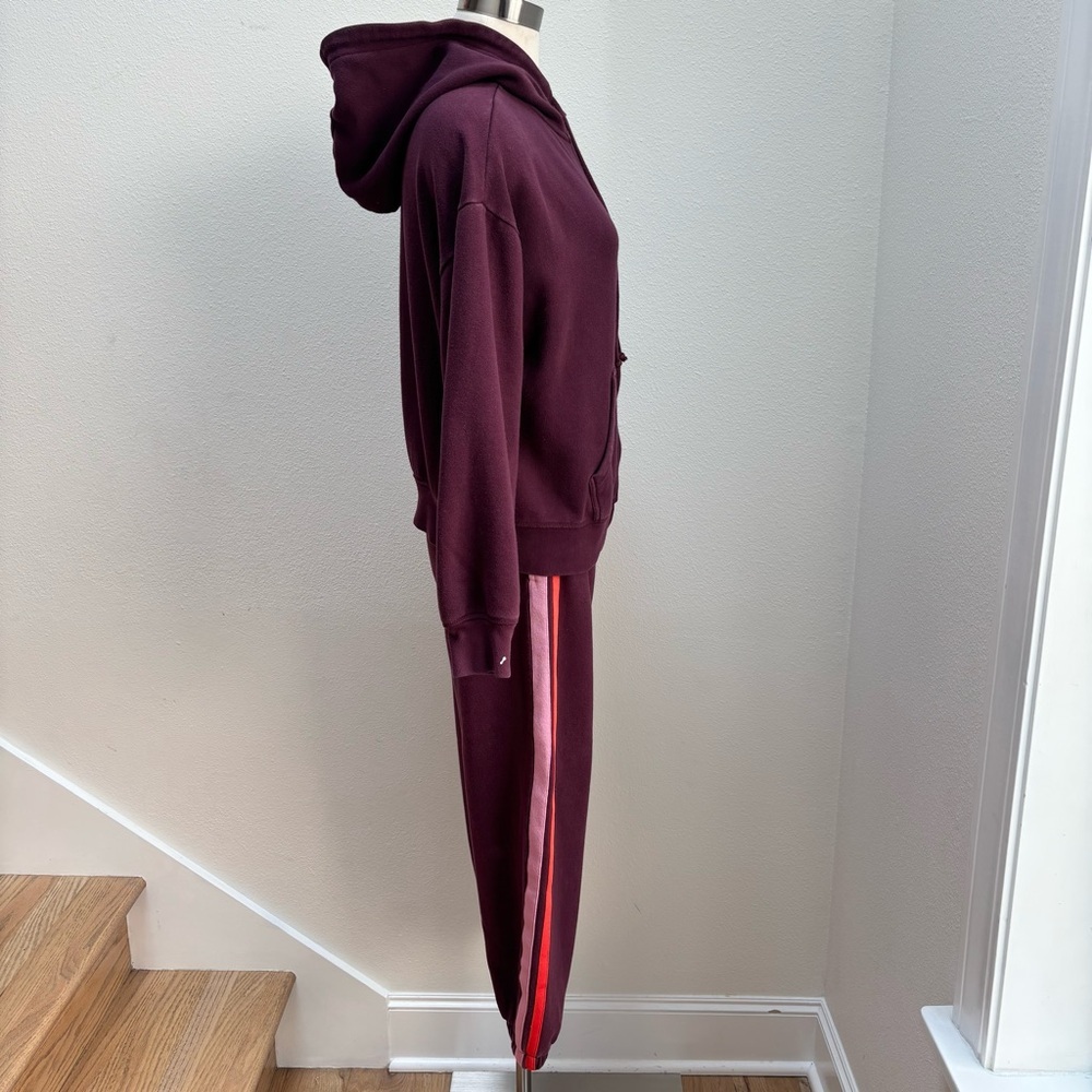 Victorias Secret Hoodie Sweatpants Sweatsuit Set Fleece Jogger Pink Red Size Xs - Picture 8 of 16